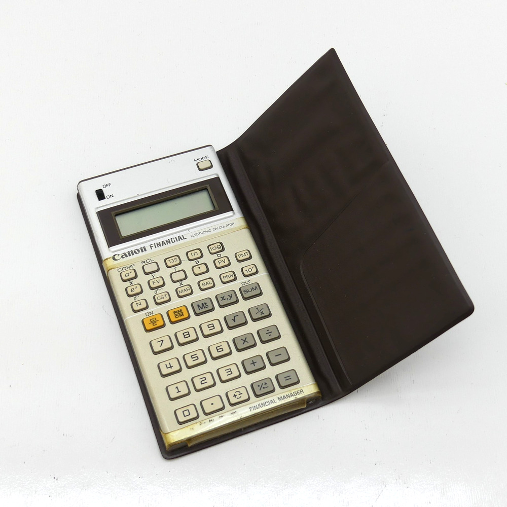 Vintage Canon Financial Manager Electronic Calculator w/ Case